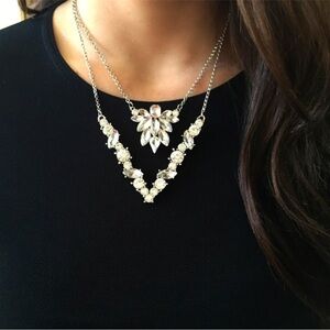 T&J Designs Crystal Layered Necklace Women Color Silver